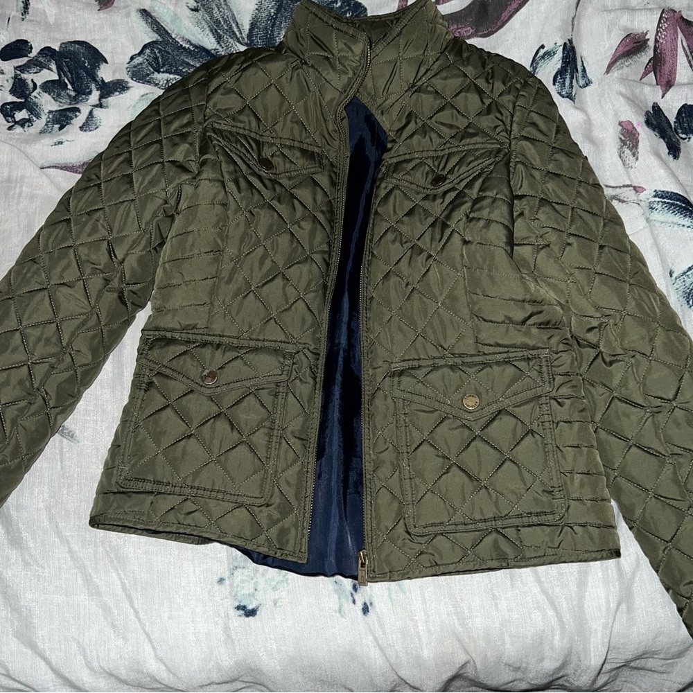 Tommy Hilfiger Olive Quilted Utility Jacket